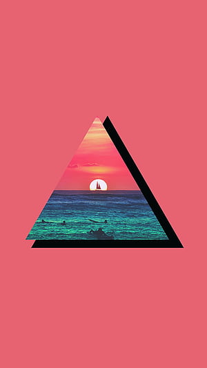 Ocean Triangle, aesthetic pop art, artsy abstract, cool triangle, geek I phone, phone, HD phone wallpaper