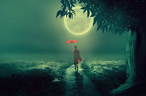 Moonlit Path, HD wallpaper