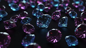 Shiny gemstones diamonds crystals abstract background beautiful luxury digital art, HD wallpaper