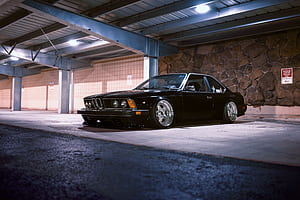 BMW, black, parking, stance, E BMW 635 CSi, 635 CSI for mobile and , section bmw, resolution, HD wallpaper