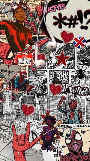 Miles Morales Collage, HD phone wallpaper