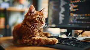 Programmer Cat, cat, programmer, HD wallpaper