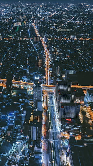 Night City, Top View, Osaka, Japan Iphone 8 7 6s 6 For Parallax Background, HD phone wallpaper