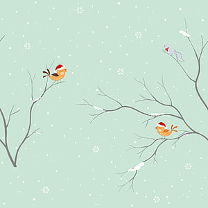 Winter Bird Pattern, HD phone wallpaper