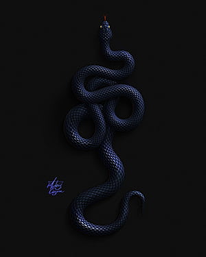 Python - Behance, Black Python, HD phone wallpaper