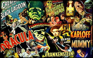 Horror Movie Collage, Retro Horror, HD wallpaper