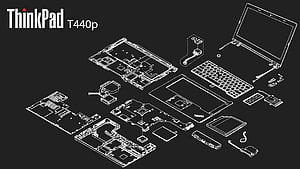 Exploded ThinkPad T440p, HD wallpaper