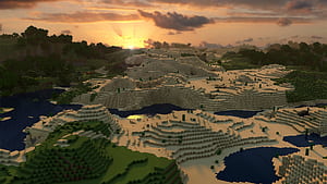 Minecraft Mountain, HD wallpaper