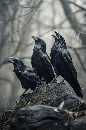 Three crows, HD phone wallpaper