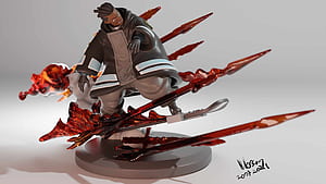 Ogun, Fire Force Figure, HD wallpaper