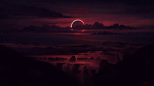 Angular Eclipse , eclipse, artist, artwork, digital-art, deviantart, HD wallpaper