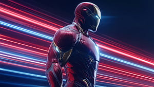 Iron Man Stance, iron-man, superheroes, artwork, art, digital-art, ai, HD wallpaper