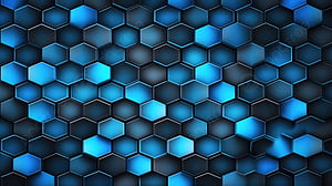 Blue Hexagons Background, Vector Pattern, HD wallpaper