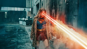 Supergirl Laser Cosmic Eye, supergirl, milly-alcock, superheroes, dc-comics, artwork, art, digital-art, ai, HD wallpaper