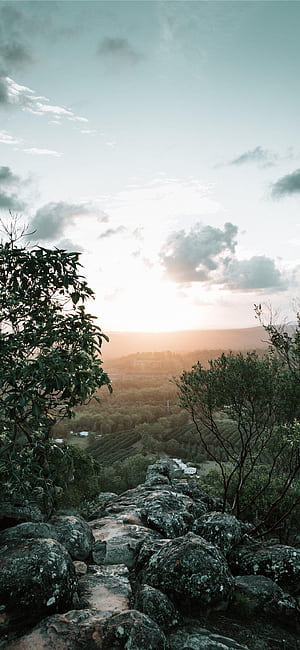 river under white clouds iPhone X, Australian Nature, HD phone wallpaper