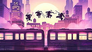 Tmnt Heroes In A Half Shell Rooftop New York Night, teenage-mutant-ninja-turtles, ninja-turtle, superheroes, artwork, artist, digital-art, art, movies, HD wallpaper