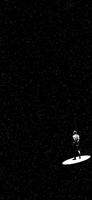 Minimalist Marvel Fantastic Four Silver Surfer Disney, Marvel OLED, HD phone wallpaper