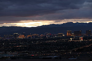Las Vegas Skyline ., Las Vegas Sunset, HD wallpaper