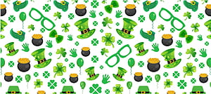 Happy St.Patrick's Day Pattern background with shamrock clover leaf. saint patrick's day festival background. Clover shamrock leaf pattern vector for Saint Patrick's Day 17 march event celebration, HD wallpaper