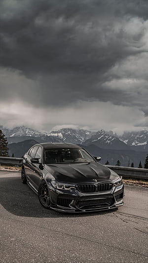 BMW M black, car, carros, new, phone, BMW M5 2022, HD phone wallpaper