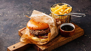 Burger and Chips, HD wallpaper