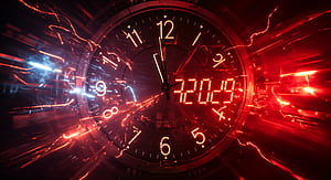 Ultra : New Year Countdown Excitement, Time, clock, digital, red, HD wallpaper