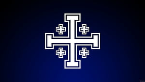 God, Jesus Christ, Crusader, Christianity, dark blue background, The Jerusalem cross for mobile and , section минимализм, resolution, HD wallpaper