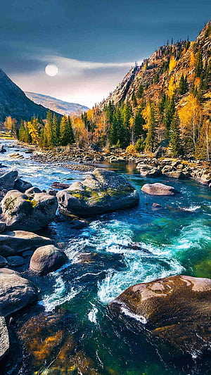 Beautiful Mountain River Phone, River and Mountains, HD phone wallpaper