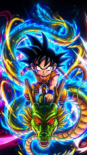 Goku with Shenron, Goku Black, and Beast Gohan Anime for iPhone and Mobile Phone, Vertical Goku, HD phone wallpaper