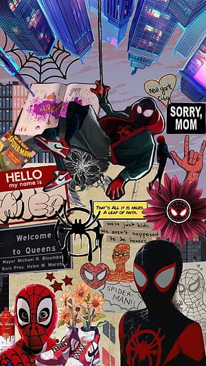 Miles morales collage, HD phone wallpaper
