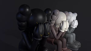 Black Kaws Computer, HD wallpaper