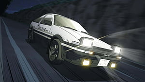 White Toyota AE86 From Initial D Background, HD wallpaper