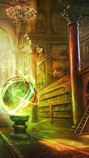 Magic Library, HD phone wallpaper