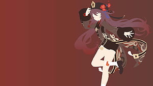Minimalist Hu Tao Pfp, Genshin Impact Minimalist, HD wallpaper