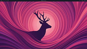 Omarchy's mascot buck is due a remix in the next version. The new default background is a beautiful take on the original (which is still there too), HD wallpaper