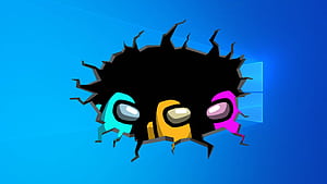 Among Us Windows 10 Art, Neon Among Us, HD wallpaper