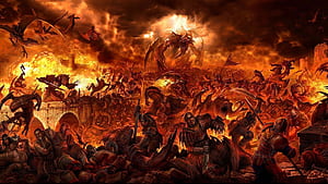 Taking a glimpse into Hell, Hellscape, HD wallpaper