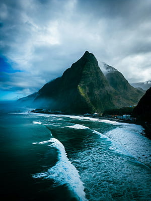 A view of the ocean with a mountain in the background, Ocean Views, HD phone wallpaper