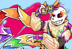 I didn't use a multiply layer for shading this and I LEARNT STUFF >:D Idk why I picked a sans with so many colours to try this, I might be an art, Fresh Sans, HD wallpaper