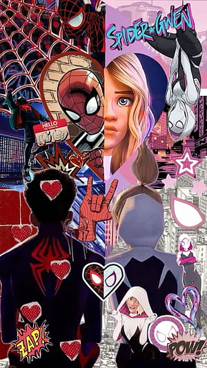 Gwen Stacy And Miles Morales, Miles Morales Collage, HD phone wallpaper