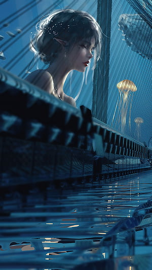 Art Playing Piano iPhone, Fantasy Female, HD phone wallpaper