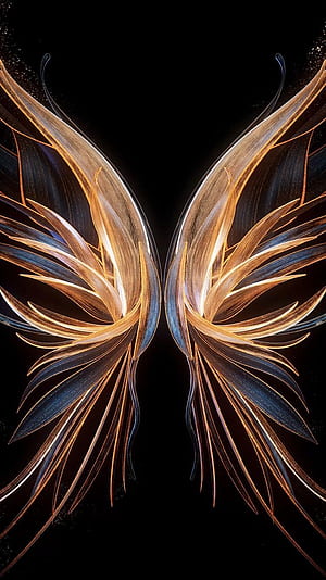 Angel wings , Black background, Honor, Stock, Black and White Wings, HD phone wallpaper