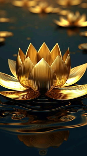 Thin Blue Line, Golden Lotus, HD phone wallpaper