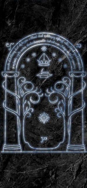 Couldn't find a Door of Durin phone phone I liked, so I made one in GIMP and I'm pretty pleased with the results, Mines of Moria, HD phone wallpaper