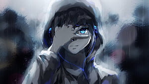 Anime Rain, Anime Programmer, HD wallpaper