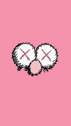 Pink Kaws, HD phone wallpaper