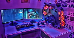 PC Gaming Setup, HD wallpaper