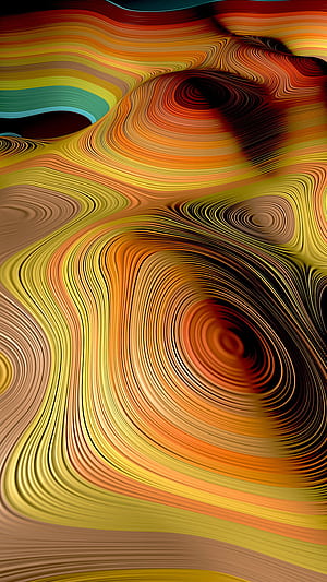 Abstract Landscape, 3D, art, minecraft, mountains, nature, orange, yellow, phone, HD phone wallpaper