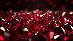 Abstract Ruby Crystal In 3D Rendering, Ruby Red, HD wallpaper