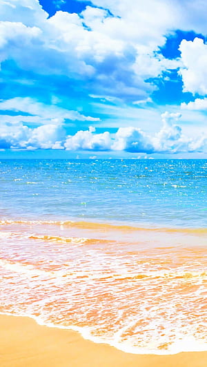IOS Cloudy Beach, HD phone wallpaper